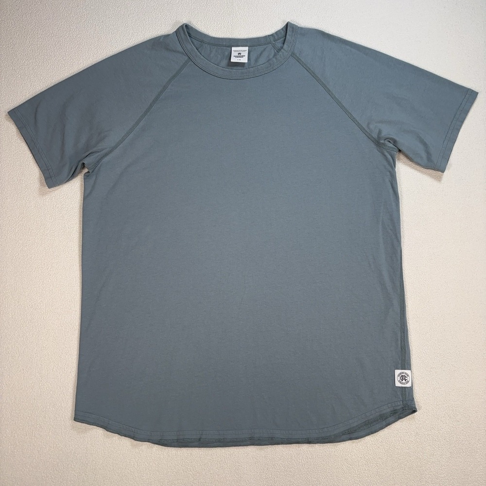 Reigning Champ Lightweight T-Shirt Men's L Light Blue Crewneck Logo